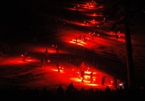 New Year's Eve torchlight parade at Mt. Rose Ski Tahoe