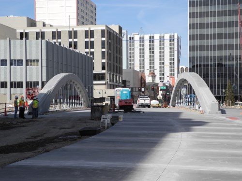 Virginia Street Bridge work site in Reno, Nevada