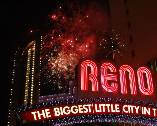 New Year's Eve fireworks, downtown Reno, Nevada
