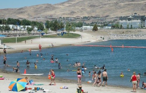 Swimming lagoon on Helms Lake at Sparks Marina Park, Nevada, NV